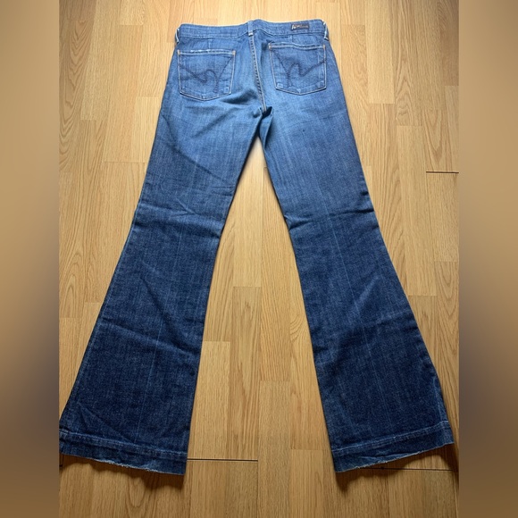 7 For All Mankind Faye #003 Stretch Jeans Low Waist Full Leg Size 27 - Picture 4 of 5